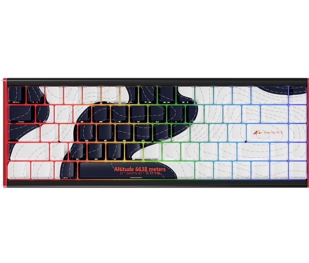 Compare Ajazz ALUX68 MAX Wired Gaming Keyboard with 8000Hz Magnetic Switches, Aluminum Body, Black and White Patterned at KSA Price
