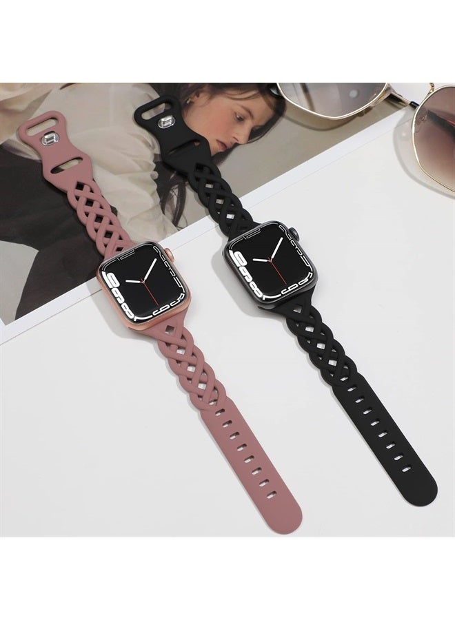 Braided Silicone Bands Compatible with Apple Watch…