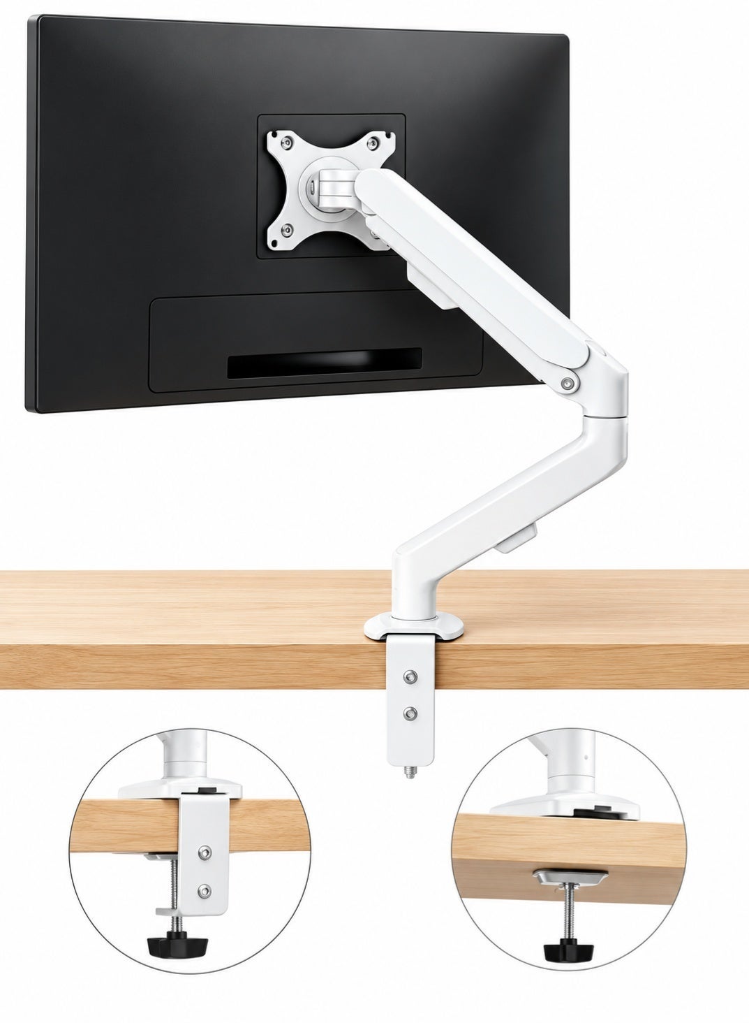 Monitor Desk Mount Single Arm Stand, Full Motion…