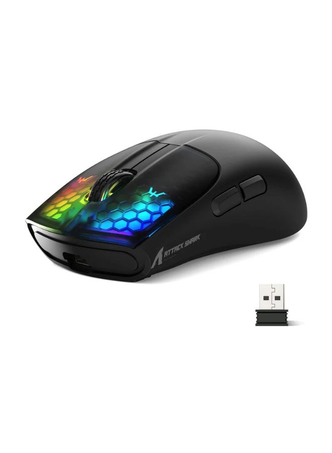 Compare X5 Wireless Gaming Mouse Ultralight 49g, 2.4GHz + Bluetooth + Wired Triple Mode, PixArt Sensor, Up to 4000 DPI Adjustable, RGB Lighting, Rechargeable Battery, Ergonomic FPS Competitive Gaming Mouse | Black at KSA Price