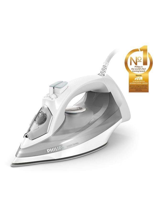 Compare 5000 Series Steam Iron  2400W, 160g Steam Boost, SteamGlide Plus, Grey  DST501016 320 ml 2400 W DST501016 GreyWhite at KSA Price