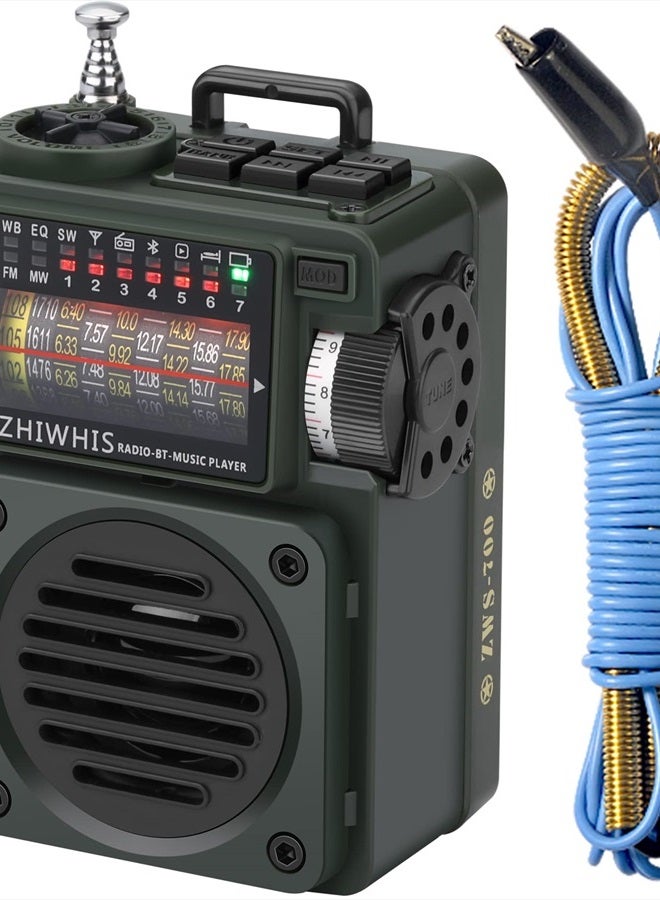 Compare Shortwave Radio with Bluetooth and Sleep Timer, Weather AM FM SW Radios with NOAA Alerts, Retro Analog Tuner with Preset, Rechargeable MP3 Player with 6 EQ Support MicroSD Card ZWS700 at KSA Price