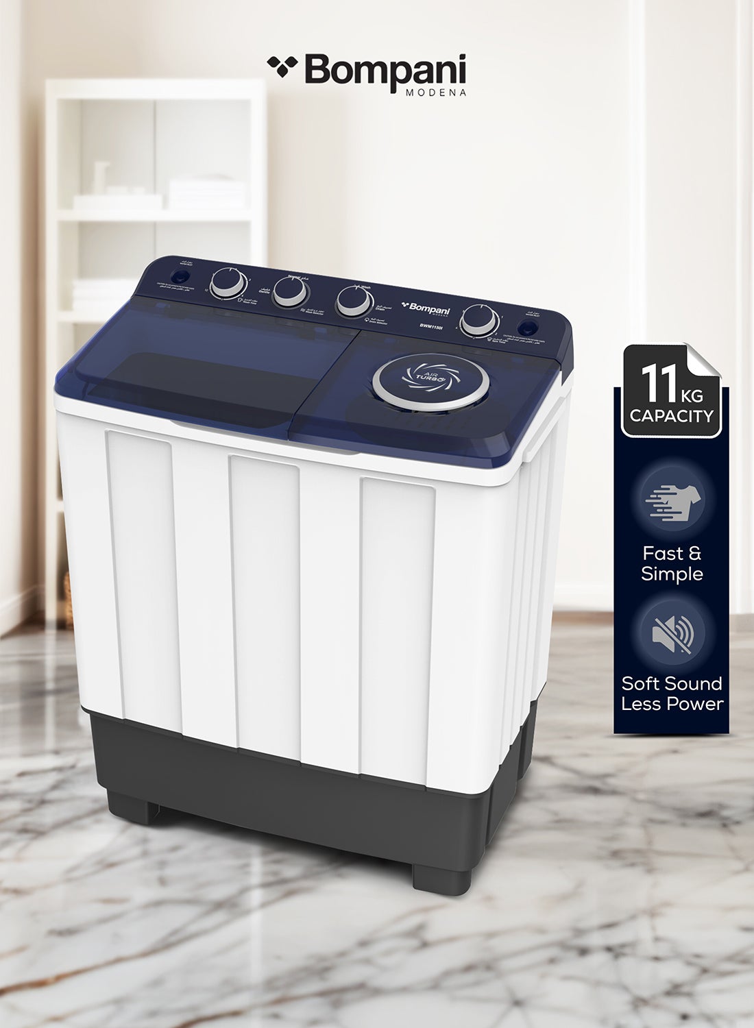 11kg Top Load Semi-Automatic Twin Tub Washing Machine…