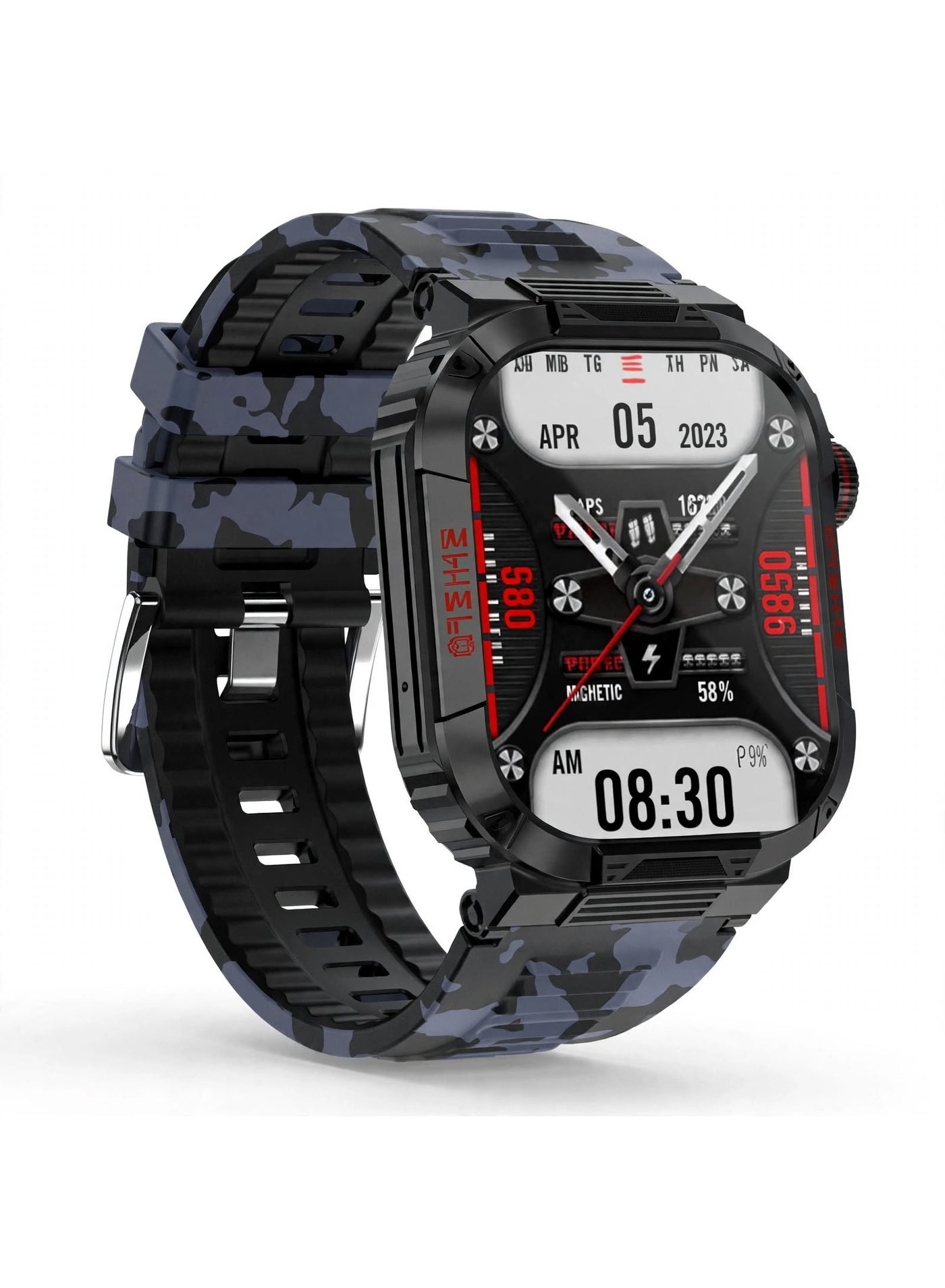 Compare W03 IP68 Waterproof Smartwatch  2.2 HD Display | Rugged Sports Watch with 2 Pairs Straps | Magnetic Charging | 300mAh at KSA Price