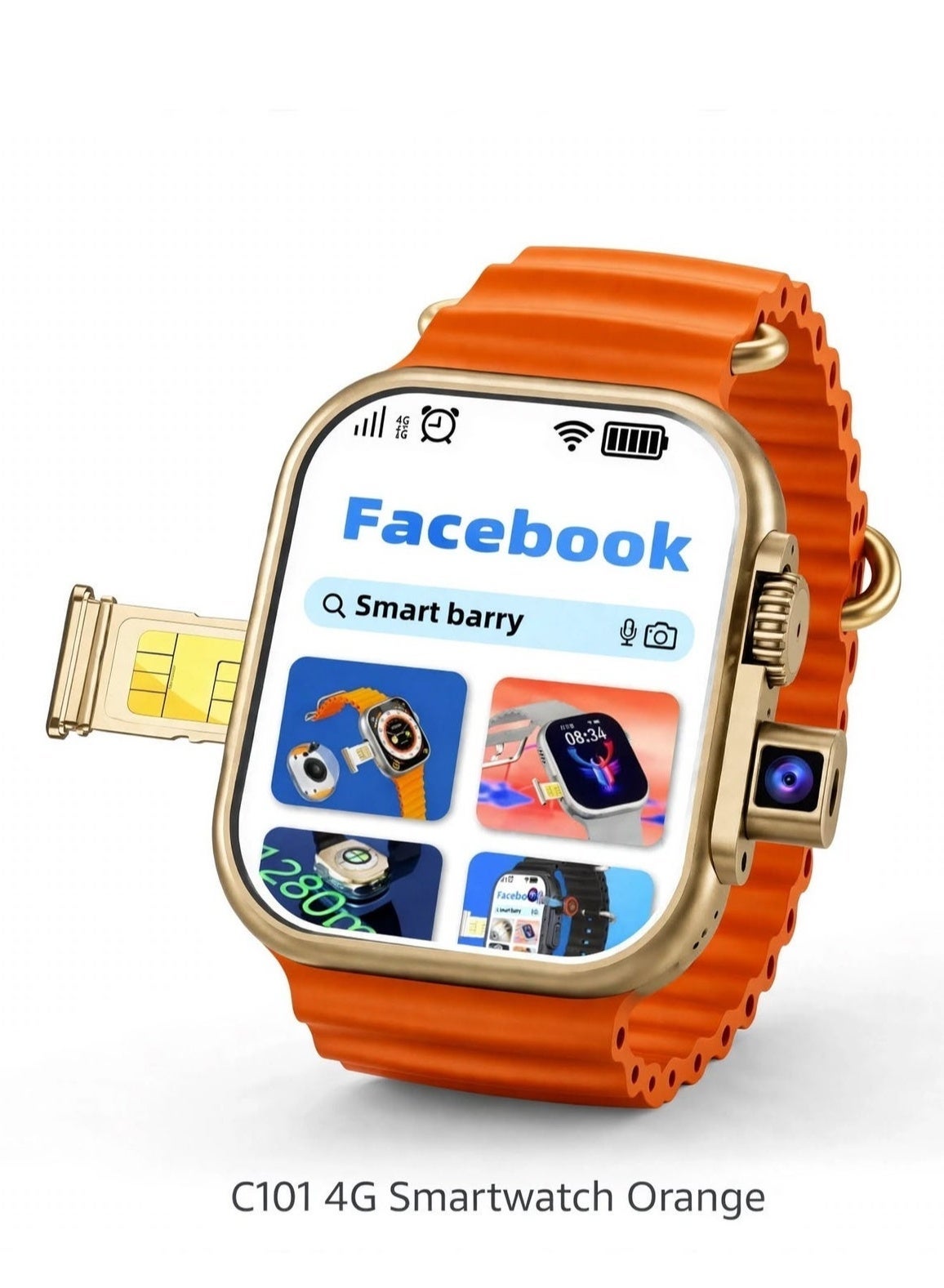 C101 4G Smartwatch with SIM Card Support, Dual…