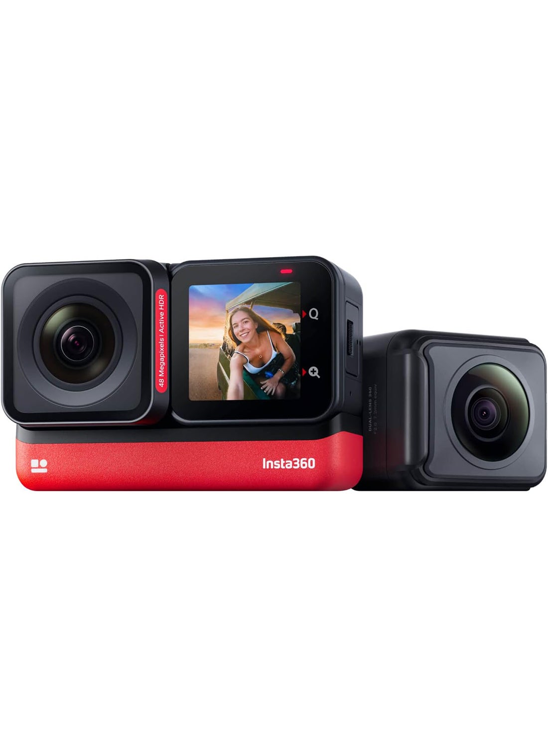 Compare ONE RS Twin Edition – Waterproof 4K 60fps Action Camera & 5.7K 360 Camera With Interchangeable Lenses, Stabilization, 48MP Photo, Active HDR, AI Editing at KSA Price