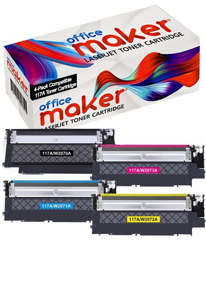 4-Pack Compatible 117A Toner Cartridge Replacement…