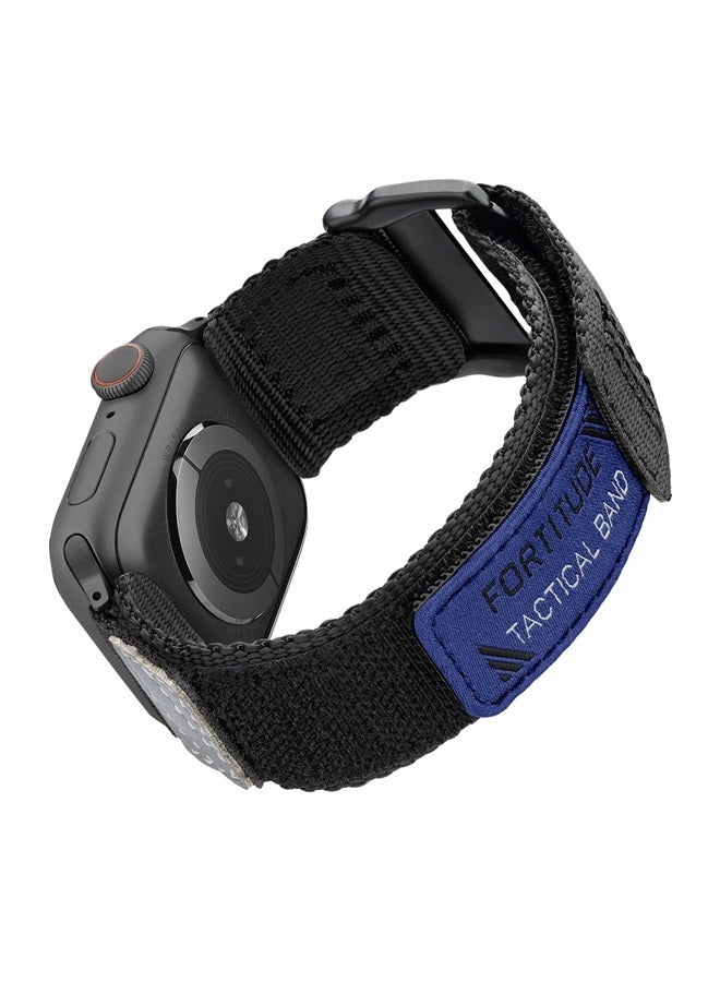 Compare Nylon Rugged Apple Watch Band Compatible with Apple Ultra Watch Band Apple Watch 38mm 40mm 41mm, Adjustable Tactical Apple Watch Band Men for Apple Watch Band for Series 87654321 SE Blac at KSA Price