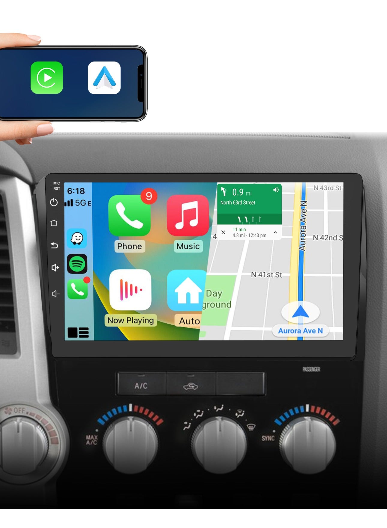 Compare Car Stereo Android 12 for Toyota Tundra 20072013 Sequoia 20082018, Touch Screen Car Radio Wireless Carplay WiFi Mirror Link Steering Wheel Control at KSA Price