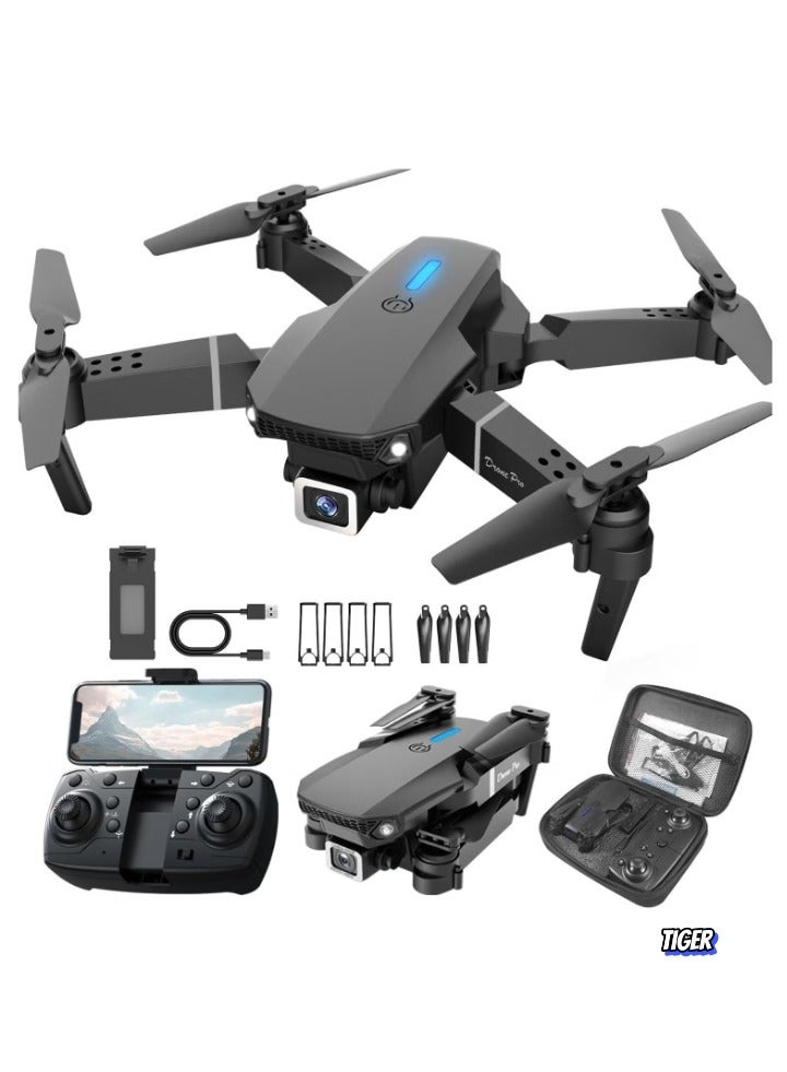Compare E88 4K HD Drone with Single Camera – Foldable Aerial Aircraft for Beginners, 2.4GHz RealTime Transmission, 360° Roll, Long Battery Life, Headless Mode, Trajectory Flight & OneKey Return at KSA Price