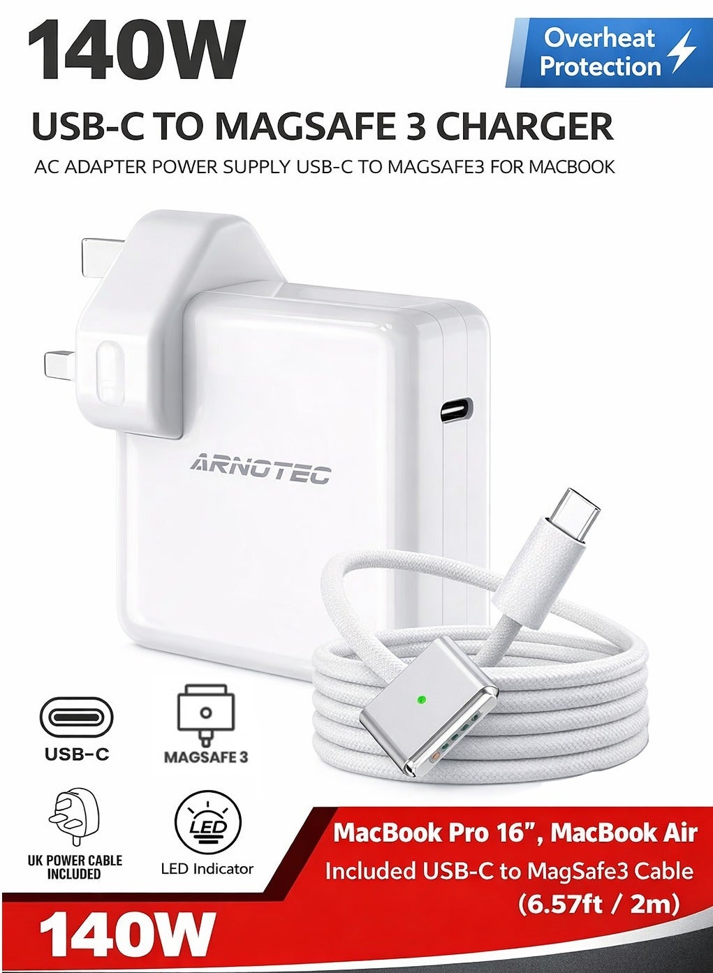 Macbook Pro Charger 140W usb c to Magsafe…