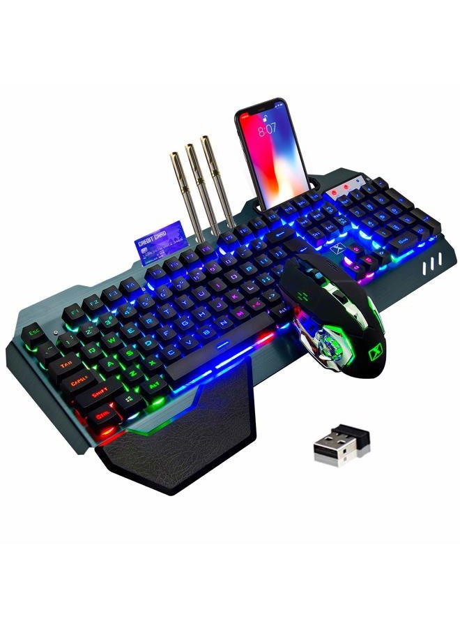 Wireless Gaming Keyboard and MouseRainbow Backlit…