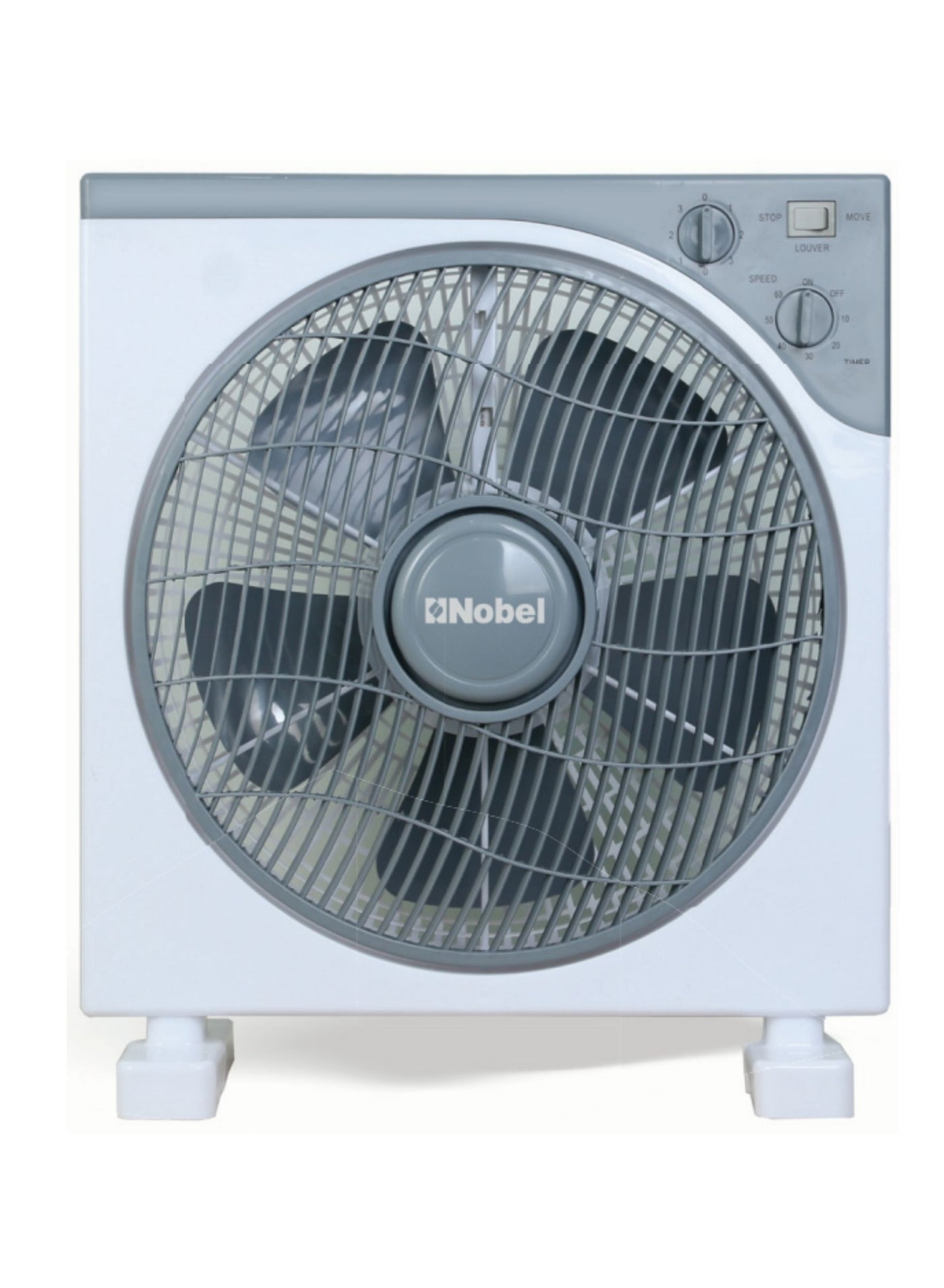 Compare 12 Box Fan, 3 Speed Oscillation, 66*12 mm Copper Motor, 5 Polypropylene Blades, 60Min Timer, Strong Airflow, Quiet Operation, Powerful 1200 RPM Motor NBF12 White at KSA Price