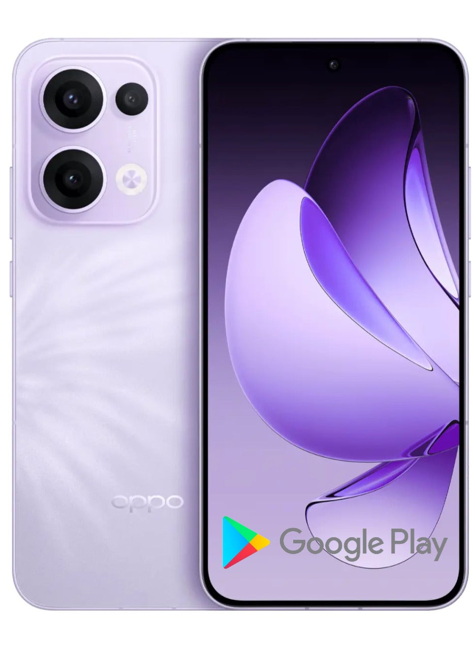 Compare Reno 13 Mobile 12GB+256GB Butterfly Purple features a 6.7inch FHD+ AMOLED display with a 120Hz refresh rate, a 240Hz touch sampling rate, a 2,160Hz PWM dimming rate, Mediatek Dimensity 8350 chipset with Google play Chinese version at KSA Price