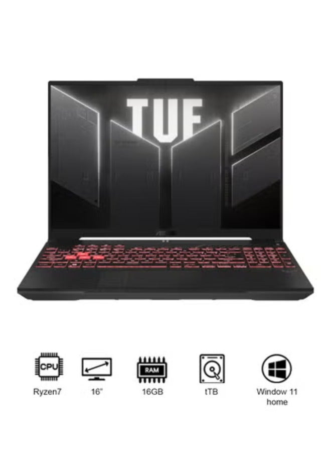 Compare TUF Gaming A16 Laptop With 16Inch Display, Ryzen 7 Processor16GB RAM1TB SSDNVIDIA GeForce RTX 4050 Graphics CardWindows 11 Home English Mecha Gray at KSA Price