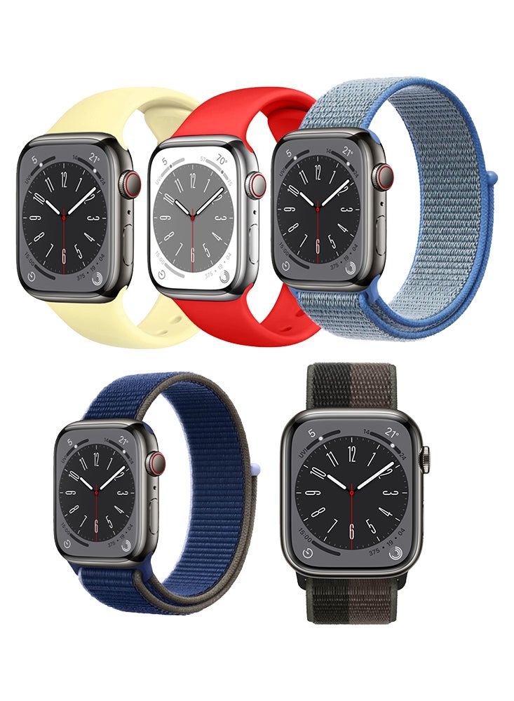 Compare 5pcs Watch Bands Replacement for Apple Watch Strap Compatible with Apple Watch 4946454442mm Series 10987654SEUltra at KSA Price