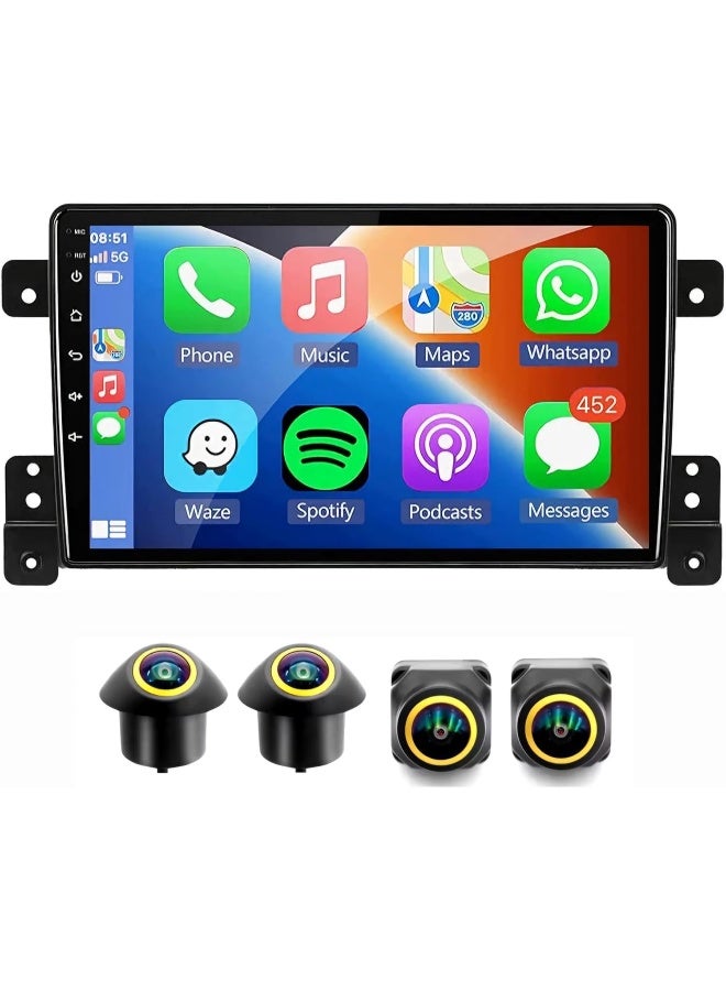 Compare Fit Suzuki Grand Vitara Car Stereo Android Screen 20052015 With Apple Carplay Android Auto Wireless WiFi DSP FM&AM BT AHD Camera Included 4+32GB 360D Cameras at KSA Price
