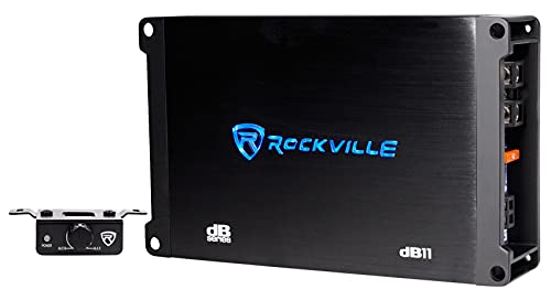 Compare Rockville dB11 1400W Peak350W RMS Mono 2Ohm ClassD Car Amplifier Wired Bass Remote Compact Size Low THD for Powerful Car Audio at KSA Price