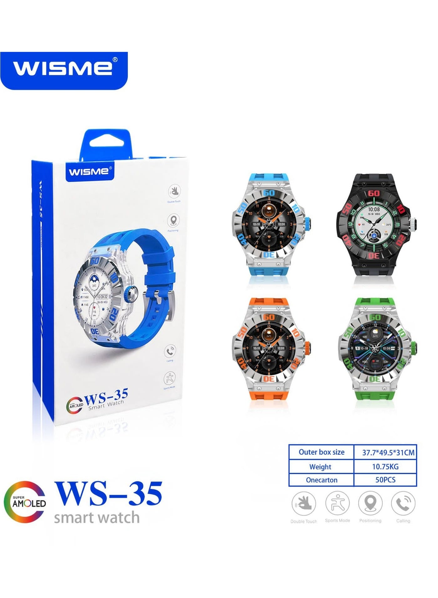 WISME WS-35 Smart Watch, Amoled Display Ultimate Fitness…