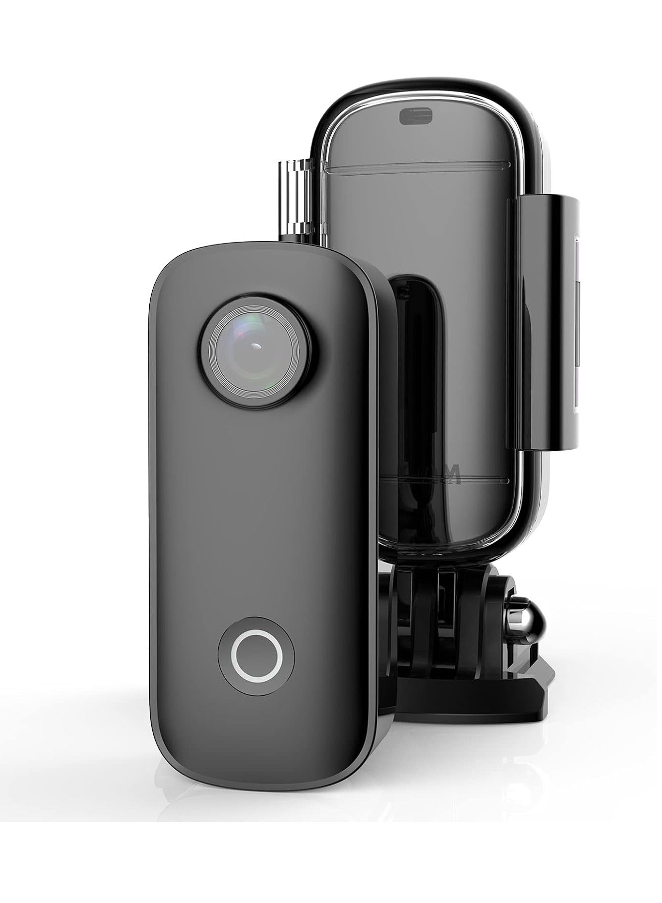 Compare C100 Small Thumb Action Camera, 1080P 30FPS Waterproof Sports Video Camera, WiFi Wireless 15MP Imaging with Wearable Accessories for Travel, Sports, Vlog, Weighs 1 oz,Black at KSA Price