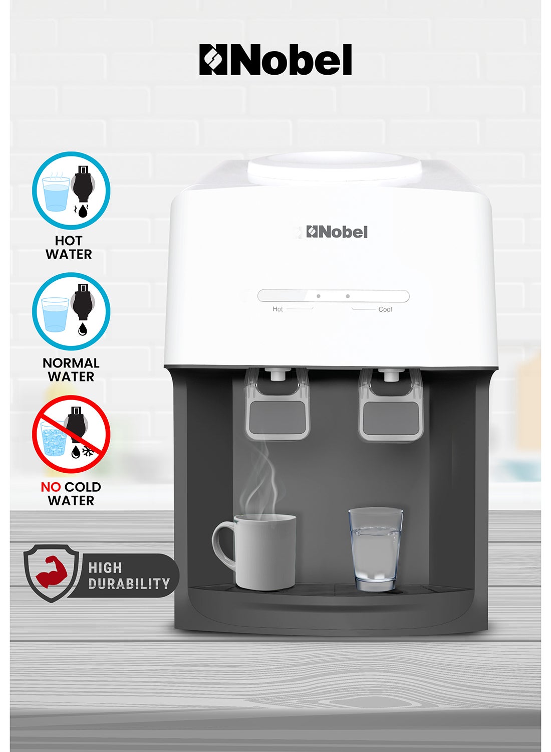 Tabletop Water Dispenser: Elegant 2-Tap Design With…