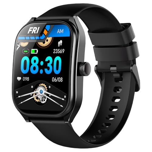 Compare Curve Smart Watch for Men Women Answer Make Calls, 2.01 Fitness Tracker with 100 Sport Modes, Step Counter Heart Rate Sleep Tracker Accurate, IP68 Waterproof Fitness Watch for Android iOS, Black at KSA Price