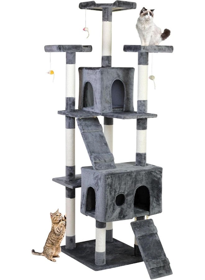 Compare Cat Tree Towerï½œDurable Cat Condo with Sisal Scratching Postsï½œCozy Cat House,ï½œLadder & Resting Platforms for Indoor Use at KSA Price
