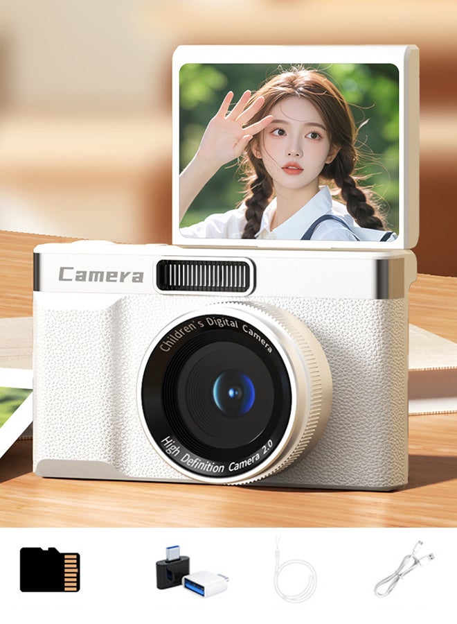 Compare 4K CCD Digital Camera for Student 96MP Compact Digital Photography Camera 8X Digital Zoom 180°Flip Screen Selfile Camera at KSA Price
