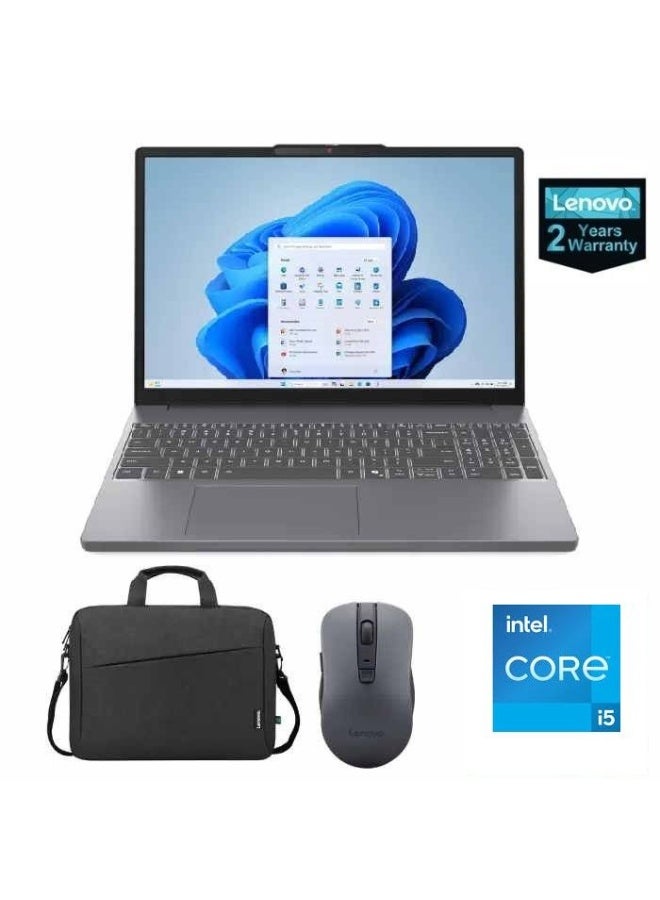 Compare Laptop Lenovo IdeaPad Slim 3 15IRH10 Core i513420H RAM 16G DDR5 4800 HDD 512GB SSD M.2 NVMe Integrated Intel UHD Graphics, Windows 11 Home 83K100FMED With MOUSE Lenovo & BAG  EnglishArabic Luna Grey at KSA Price
