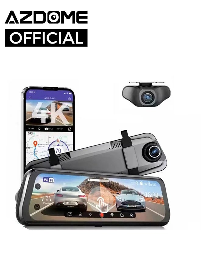Mirror Dash Cam Front 4K+1080P Rear View Mirror…