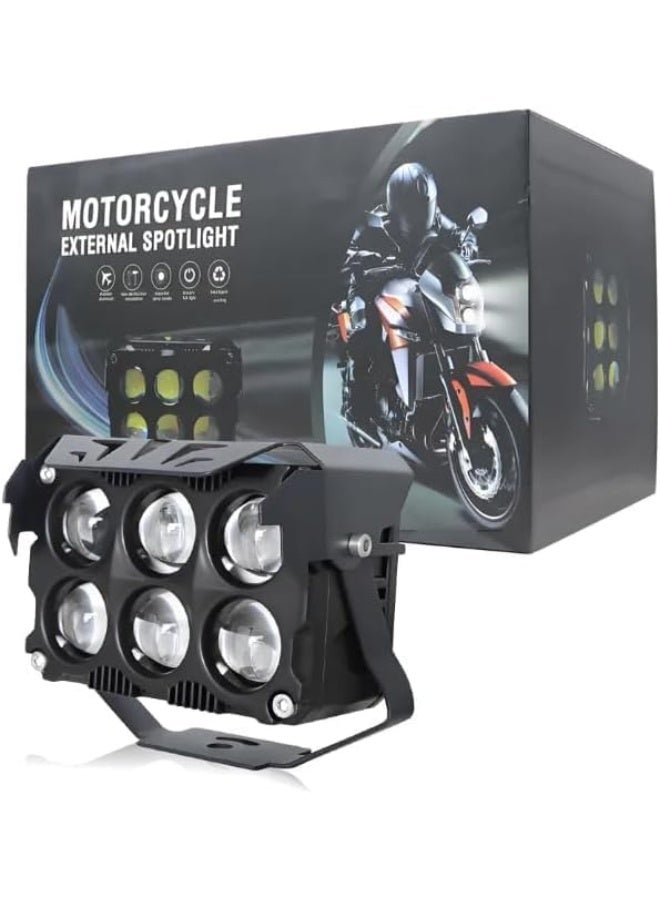 Compare Square Headlight with Lens, Motorcycle External Spotlight, 6LED Array, 120 Watts, Universal Mounting at KSA Price