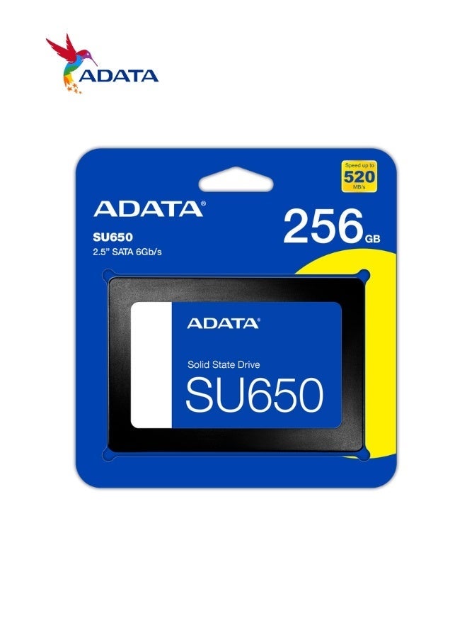 Compare ADATA SU650 256GB 2.5 SATA III Internal SSD | 3D NAND Flash | Up to 520MBs Read Speed | SLC Caching | Fast Storage Upgrade for Laptop & Desktop PC at KSA Price