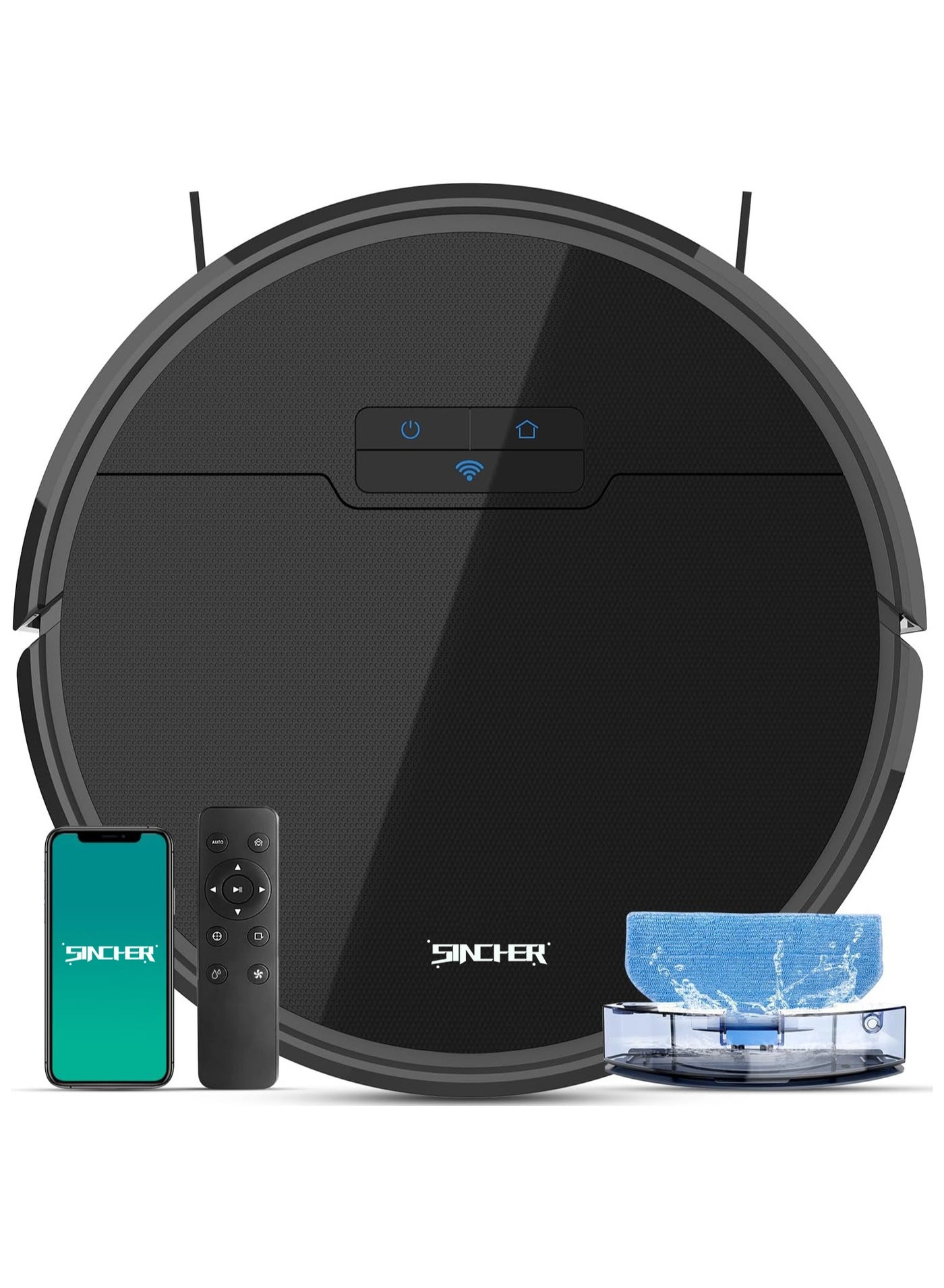Compare SG50 Robot Vacuum Cleaner with 6300Pa Suction Power Mop Function  2in1 Robot Vacuum , SelfCharging Feature, WiFi Connectivity  Ideal for Pet Hair & Carpet at KSA Price