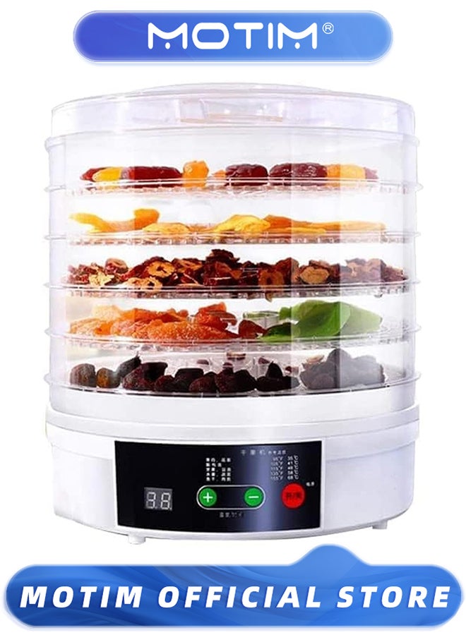 Compare 5 Large Trays Food Dehydrator Machine BPA Free Food Dryer with Adjustable Temperature Electric Food Preserver Machine with Auto Shut Off for Fruits & Veggies & Meats & Dog Treats at KSA Price