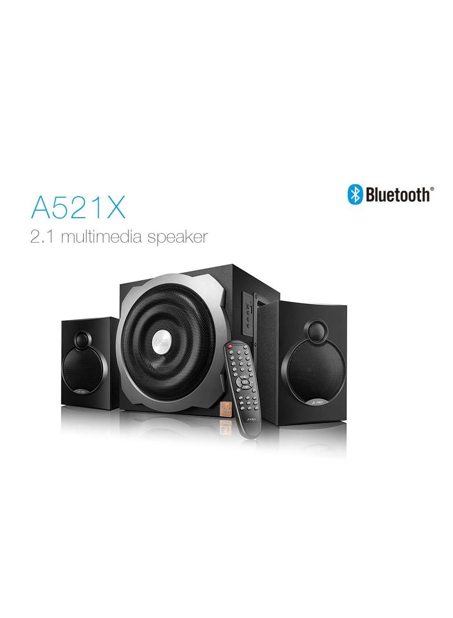 Compare 5.0 Wireless Bluetooth Multimedia Speaker A521X, 4 Full Range Driver For Satellite & 6.5 Bass Driver For Subwoofer, Black at KSA Price