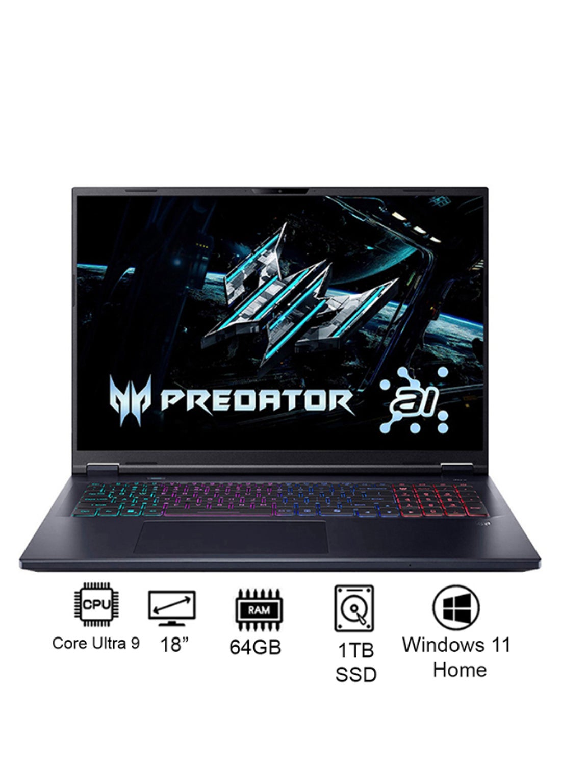 Compare Predator Helios Neo 18 Gaming Laptop 14th Gen Intel Core Ultra 9275HX 24 Cores Upto 5.4GHz64GB DDR5 6400MHz RAM1TB SED SSD12GB NVIDIA®GeForce®RTX 5070 Ti Graphics18 WQXGA IPS 250Hz DDS Mini LED DisplayW11Killer WiFi6E4Zone RGB KBThunderbolt 4 EnglishArabic Abyssal Black at KSA Price