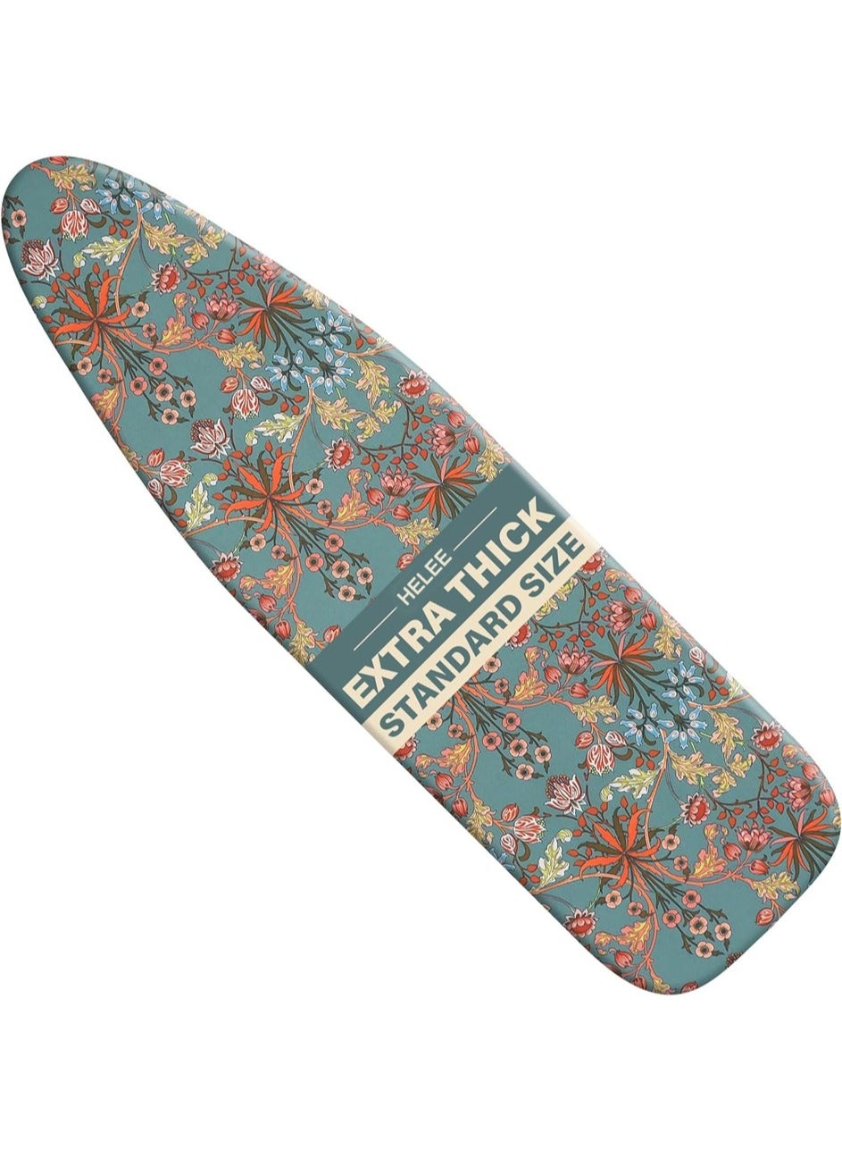 Compare Ironing Board Cover, 135 * 56cm Inch Standard Ironing Board Cover with Elastic Edge and Hook and Loop Fasteners Scorch and Stain Resistant Cotton Ironing Covers with Insulation Network at KSA Price