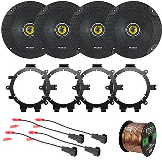 Compare 4X Kicker 600Watt 6.5 2Way Black Car Speakers With Enrock Speaker Mounting Brackets And Wire Harness Compatible With Select 19962009 Gm Full Size Suv Car Vehicles And 16 Gauge Speaker Wire at KSA Price