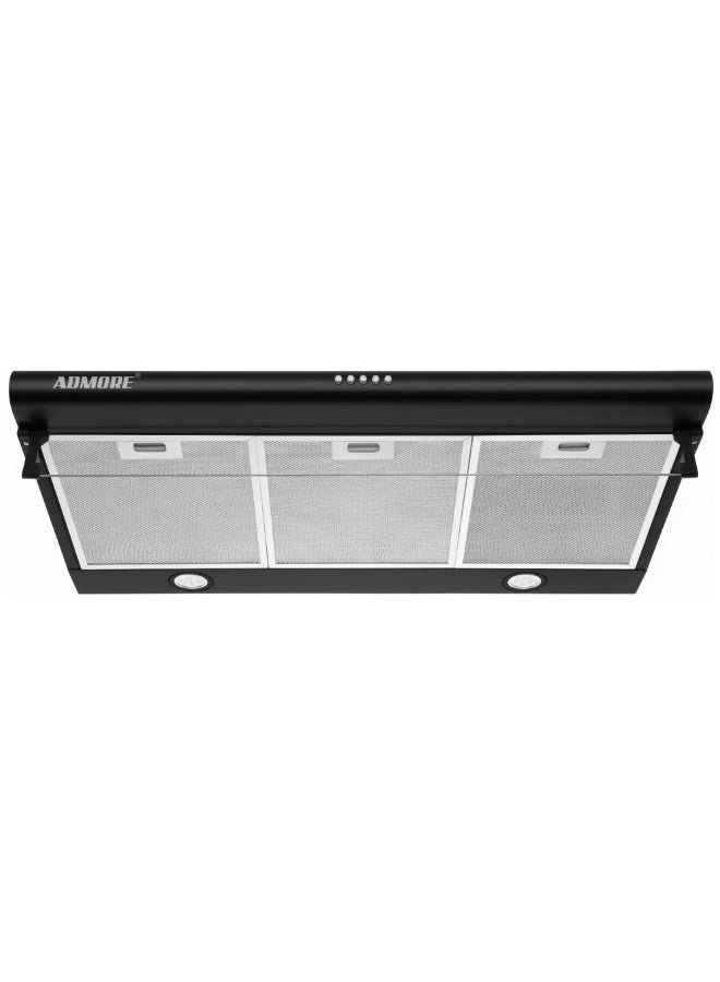 Compare Admore Under Cabinet Kitchen Hood, 90cm, Black, Convertible Duct, 3Speed, LED Light, 1700rpm, 83W Motor at KSA Price