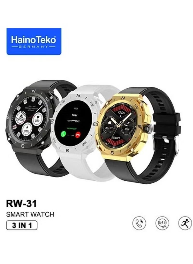 RW31 SmartWatch – 3-in-1 Triple Case, Fitness & Health…