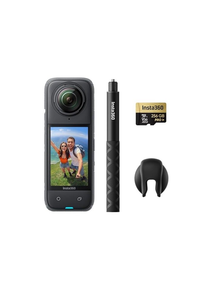 Compare X4 GetSet Bundle  8K Waterproof 360 Action Camera, 4K WideAngle Video, Invisible Selfie Stick, Removable Lens Guards, 135 Min Battery Life, AI Editing, Stabilization at KSA Price