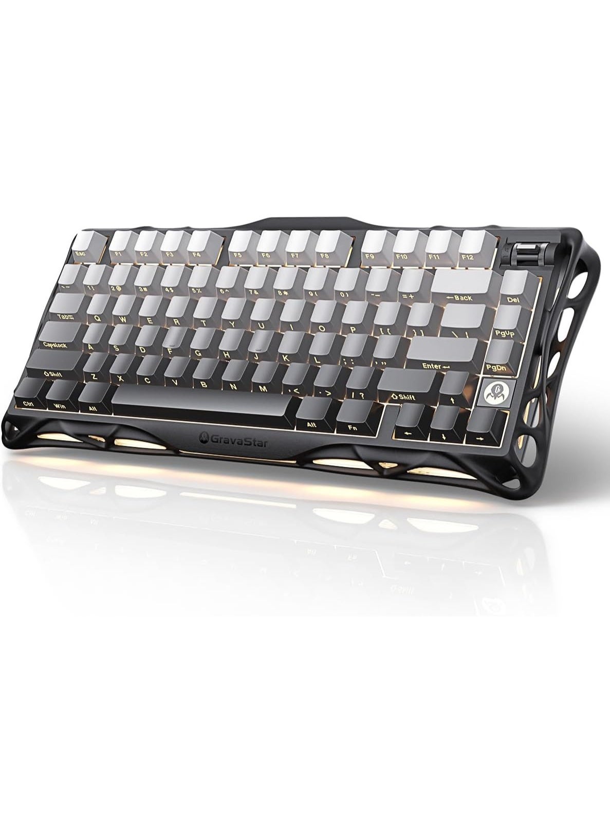 Compare Mercury K1 75% Wireless Mechanical Gaming Keyboard – HotSwappable Kailh Pink Linear Switches, TriMode Connectivity, 8000mAh Battery, RGB Backlit, Aluminum Alloy Frame, PBT Keycaps, Programmable Knob | Gradient Black at KSA Price