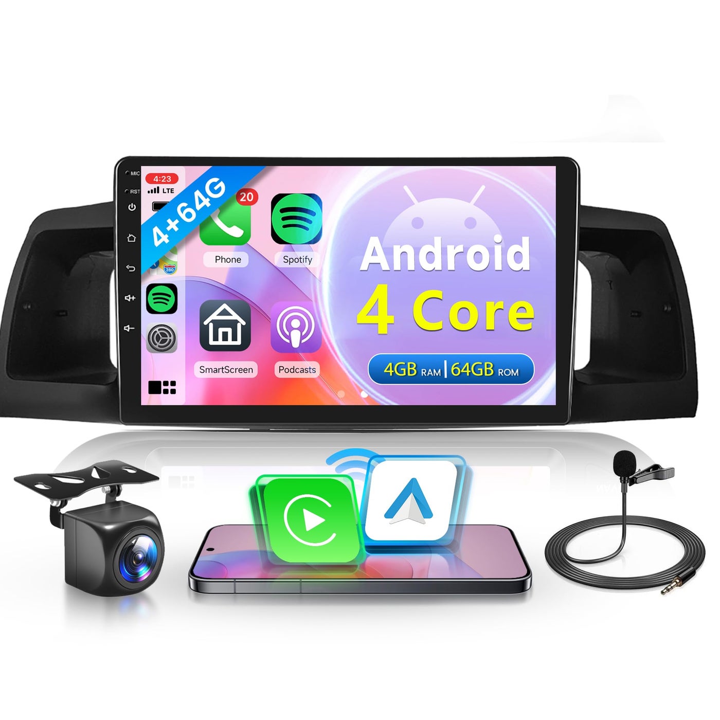 4Core 4G64G Car Radio for Toyota Corolla ex…