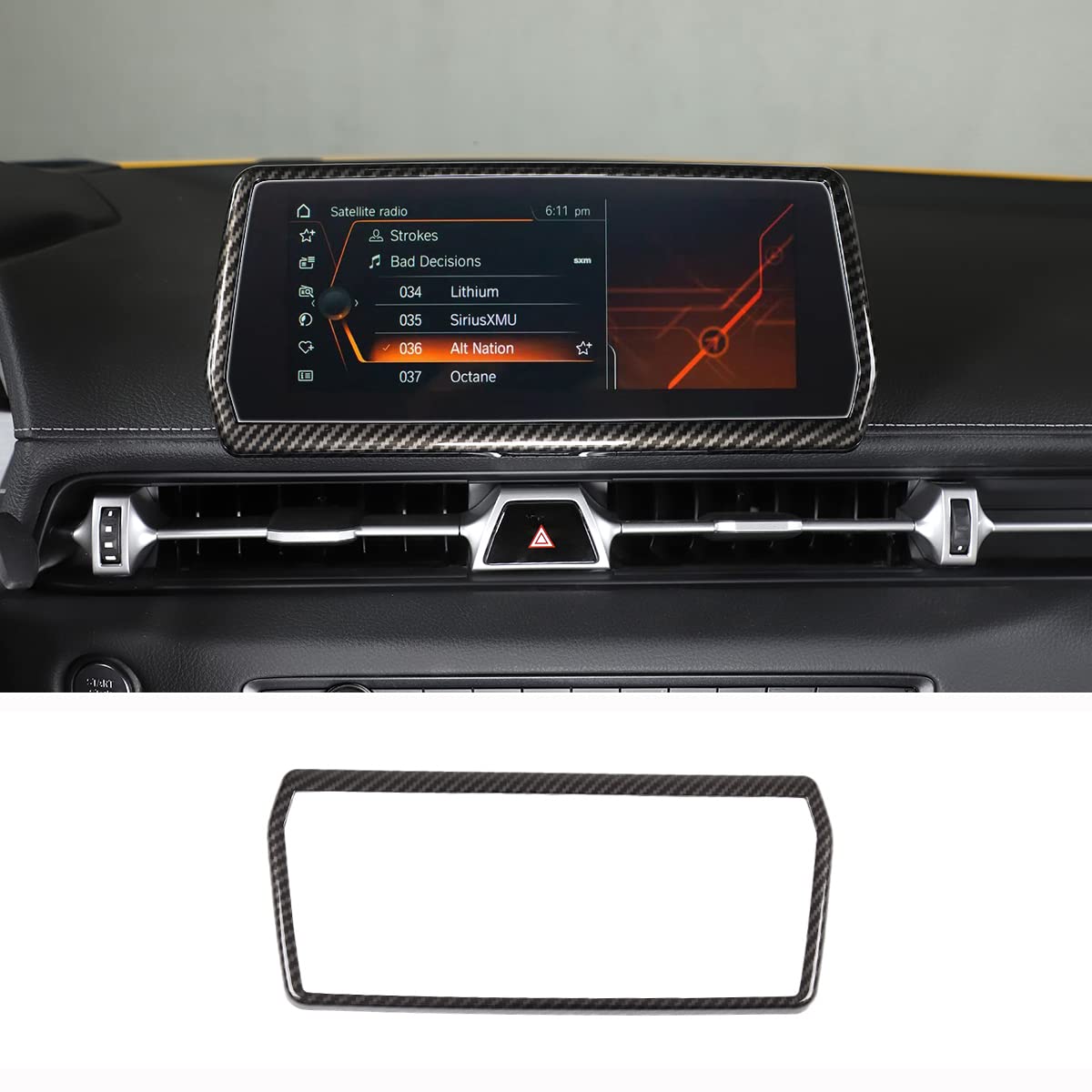 Compare GPS Screen Frame Fit for Toyota Supra GR A90 A91 MK5 20192025 Car Navigation Screen Trim Cover Center Display Frame Trim Cover Decoration Carbon Fiber Pattern Black at KSA Price