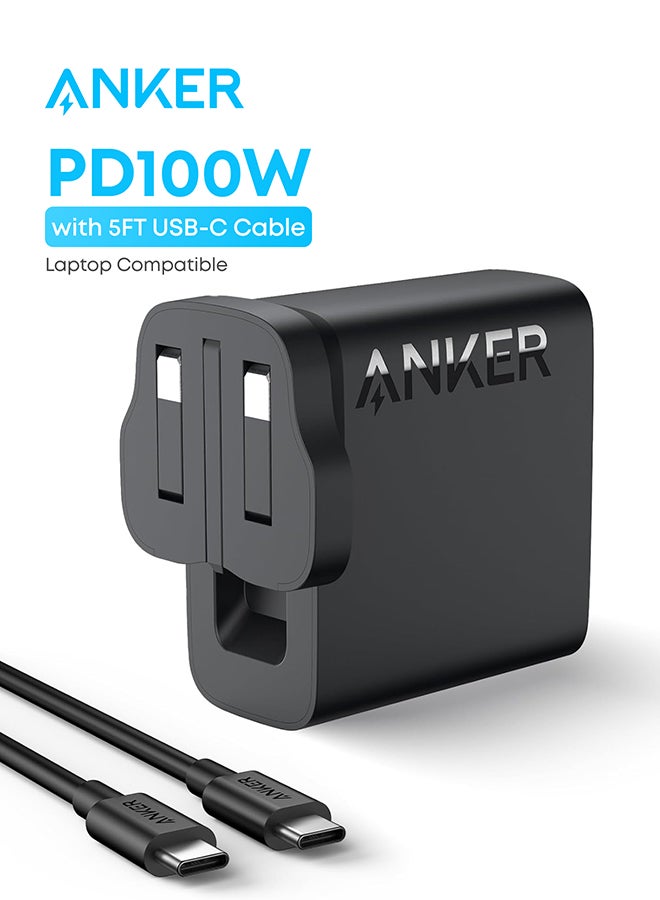 Compare Mac Book Pro Charger, 100W USB C Charger, Compact and Foldable Fast Charger for MacBook Pro,MacBook Air,iPhone,Samsung S25S24,iPad Pro,and All USB C Devices,5 ft USB C to USB C Cable Included,Black at KSA Price