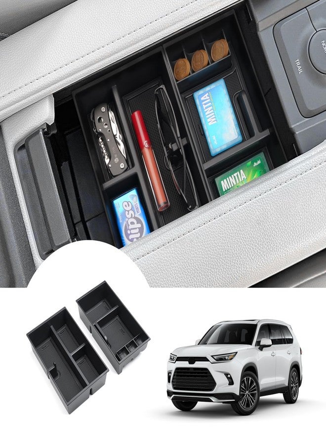 Compare Autorder 2PCS Center Console Organizer for Toyota Grand Highlander 2024 2025 Accessories Armrest Storage Box Secondary Insert Tray with AntiSlip Mat at KSA Price