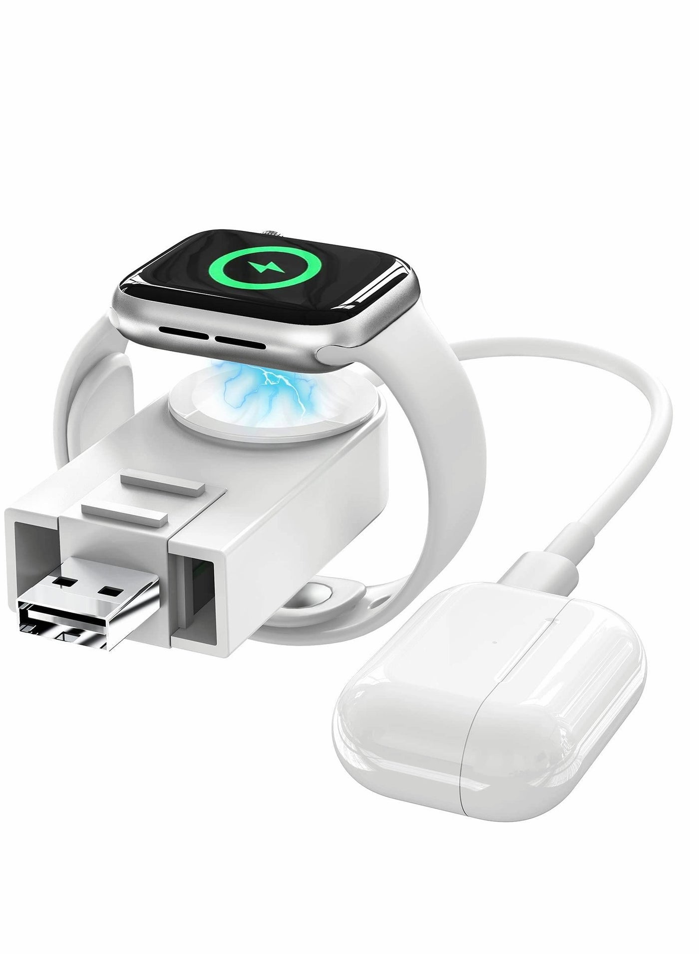 Compare Portable Watch Charger for Apple Wireless Usb Charging Cable Cord Compatible with Iwatch Series 6se54321, Iphone 1211prox, and Ipad at KSA Price