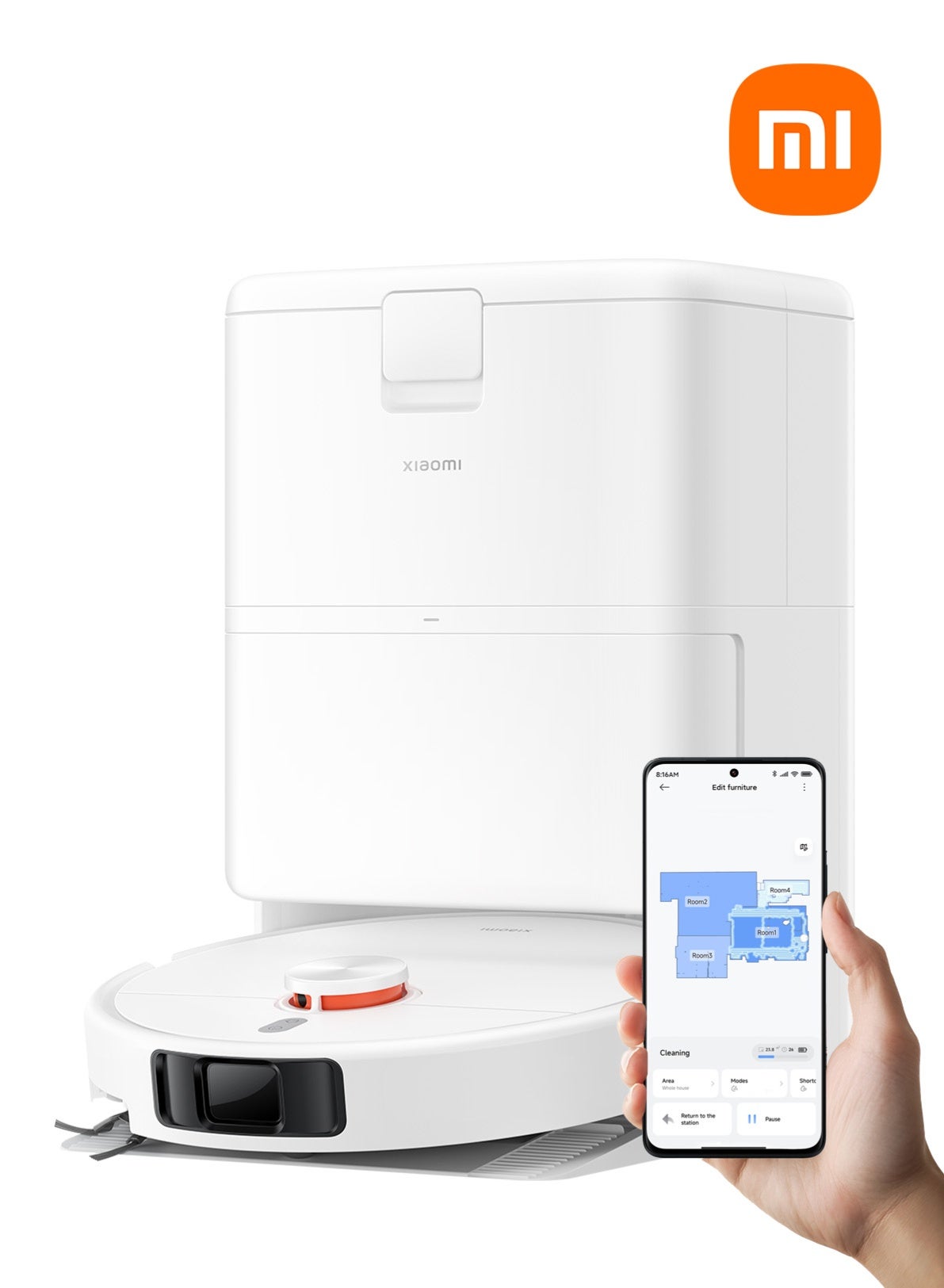 Xiaomi H50 Pro Robot Vacuum and Mop, 15000Pa, dualanti-tangle…