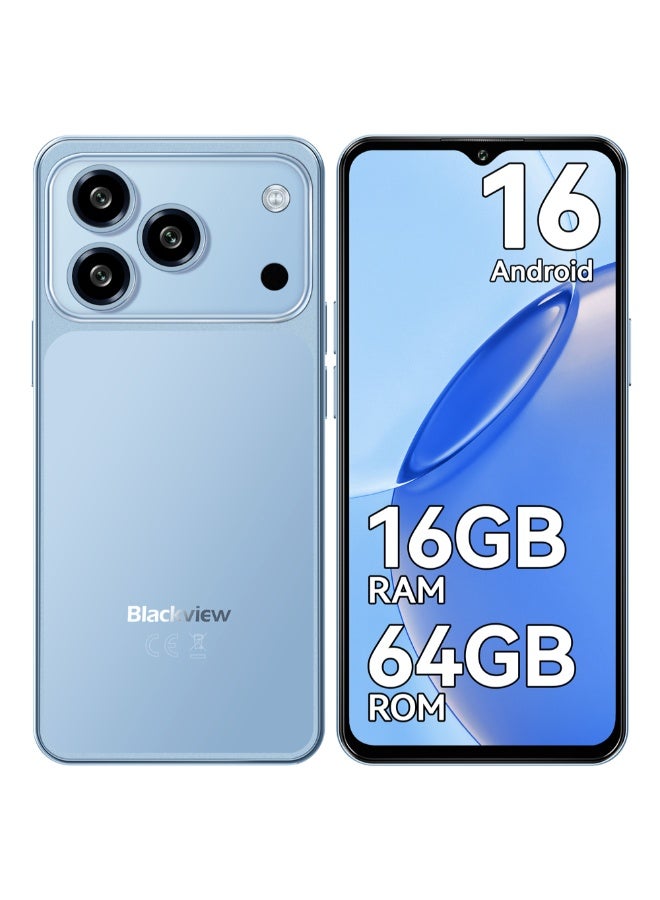 Compare Blackview Wave 7C Blue Dual SIM 4G Smartphone 4GB RAM 64GB Storage 6.56 Inch HD+ Display 5000mAh Big Battery 32MP AI Camera Android 16 Unlocked face Mobile at KSA Price