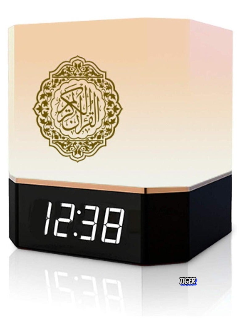 Compare Quran Speaker with Lamp & Clock – 14 Language Translations, 18 Reciters, Azaan Settings & Mobile App Control, Perfect Islamic Gift for All Ages Black at KSA Price